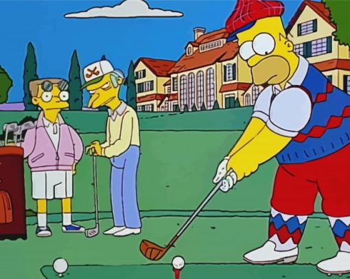 Homer Golfing Paint By Number