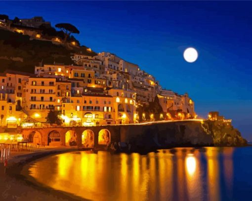 Italy Amalfi Coast Night Paint By Number
