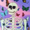 Skeleton With Colorful Butterflies Paint By Number