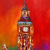 Abstract Big Ben Clock Tower Paint By Number