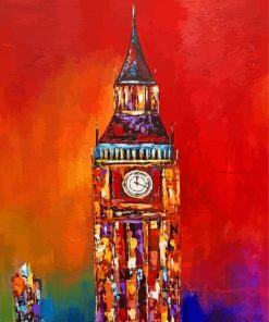Abstract Big Ben Clock Tower Paint By Number