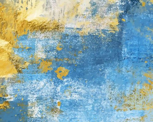 Abstract Art Yellow Gold Blue Paint By Number