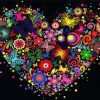 Abstract Floral Heart Paint By Number