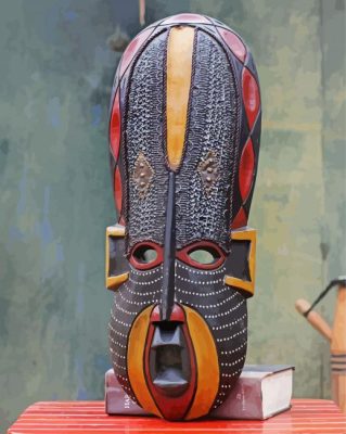 Aesthetic African Wood Mask Paint By Number