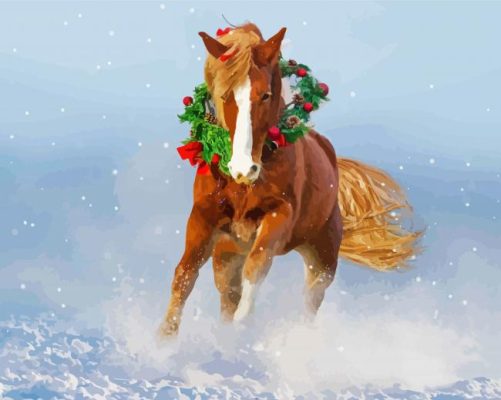 Aesthetic Christmas Horse Art Paint By Number