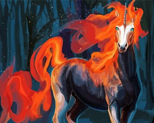 Fire Unicorn Paint By Number