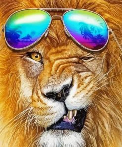 Aesthetic Lion With Glasses Paint By Number
