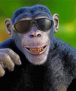 Aesthetic Monkey Wearing Glasses Paint By Number