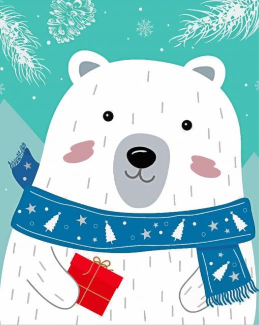 Aesthetic Christmas Polar Bear Paint By Number