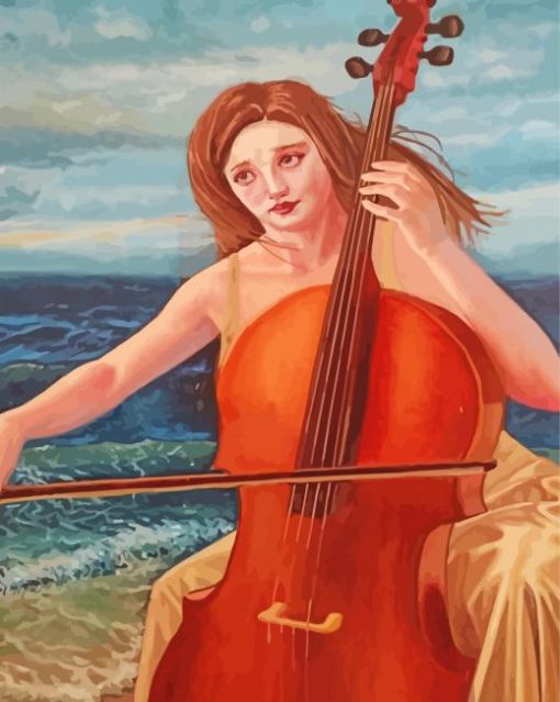 Aesthetic Woman Playing Cello Paint By Number