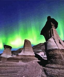 Aurora Lights Over Drumheller Paint By Number