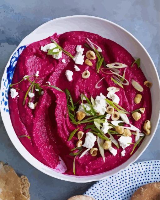 Beet Dip With Goat Cheese And Hazelnuts Paint By Number