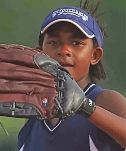 Black Girl Softball Paint By Number