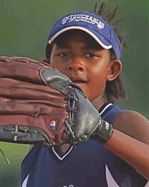 Black Girl Softball Paint By Number