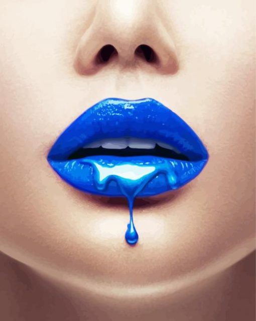 Blue Lips Paint By Number