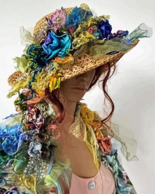 Bohemian Lady With Floral Hat Paint By Number