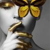 Golden Lady And Butterfly Paint By Number