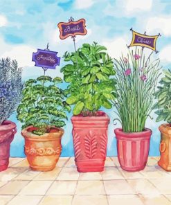 Herb Plant Pots Paint By Number