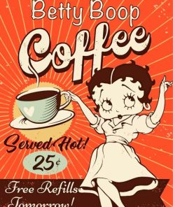 Betty Boop Coffee Paint By Numbers