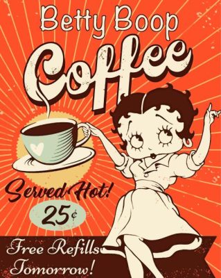 Betty Boop Coffee Paint By Numbers